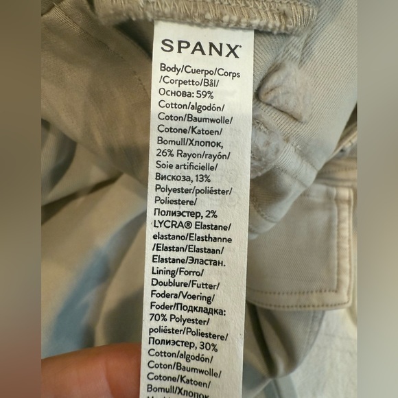 SPANX Stretch Twill Cropped Wide Leg Pants Bone Size XL Petite NWT Supersmooth - Picture 8 of 12